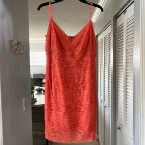 Tangerine lace dress
